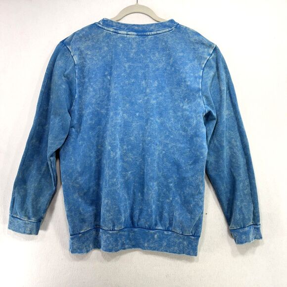 Simpsons Bart Skateboard Graphic Sweatshirt XXL Blue Acid Wash Retro 90s Style - Picture 2 of 12